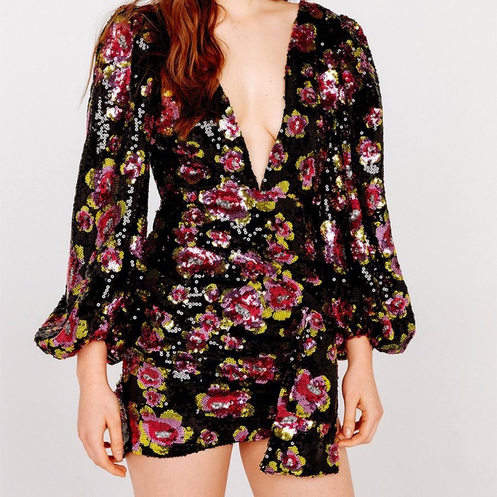 For Love and Lemons Morrison Mini Dress, Dahlia - S